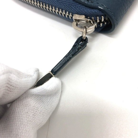 DIOR HOMME logo Zip Around Saif Long Wallet Leather Navy/SilverHardware - Picture 5 of 16